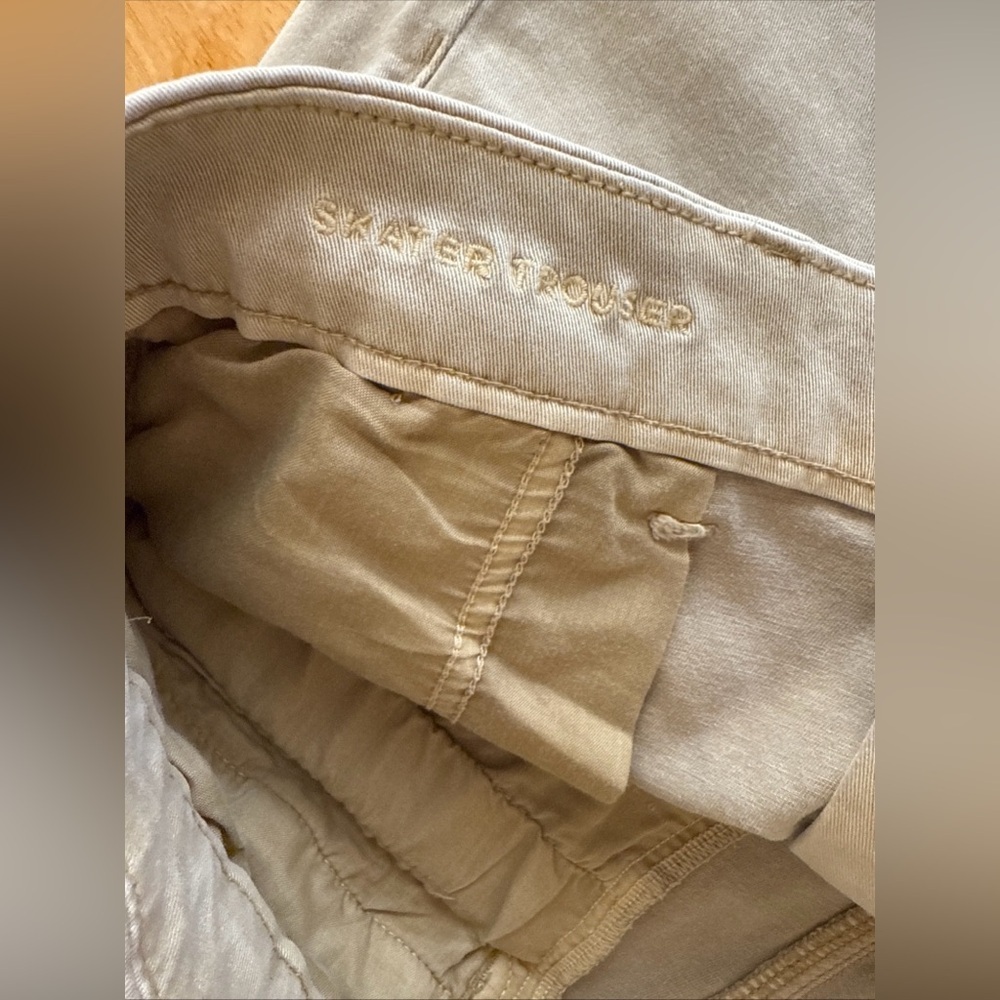 American Eagle Women's Skater Trouser Khaki Baggy Wide Leg Pants Tan Sz 16 Short - Picture 6 of 10